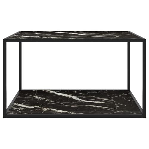 Sofabord 90x90x50 cm marmorglas sort