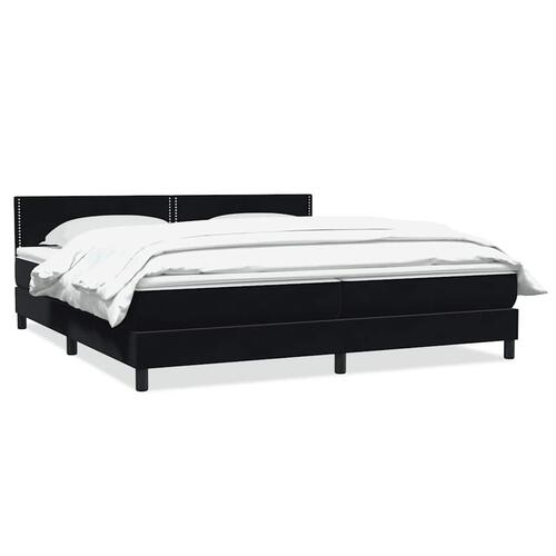 Kontinentalseng med madras 180x210 cm fløjl sort