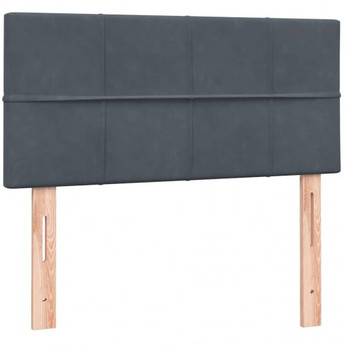 Kontinentalseng med madras 80x210 cm - mørkegrå fløjl