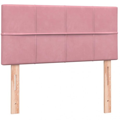 Kontinentalseng med madras 100x210 cm fløjl lyserød