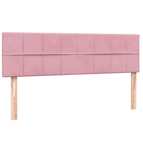 Kontinentalseng med madras 140x210 cm - fløjl, lyserød