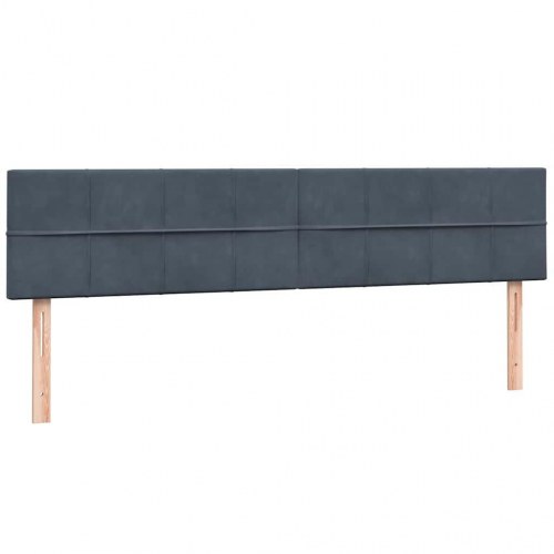 Kontinentalseng med madras 200x210 cm fløjl mørkegrå