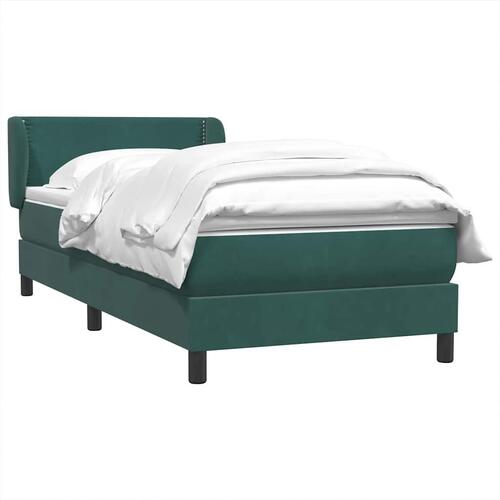 Kontinentalseng med madras 90x220 cm fløjl mørkegrøn