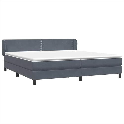 Kontinentalseng med madrasser 200x210 cm fløjl mørkegrå