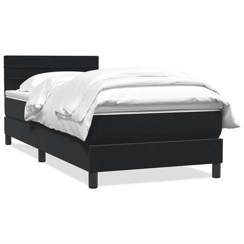 Kontinentalseng med madras 90x210 cm fløjl sort