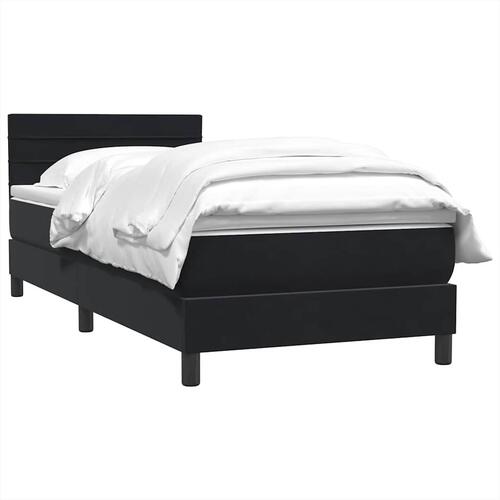 Kontinentalseng med madras 90x210 cm fløjl sort
