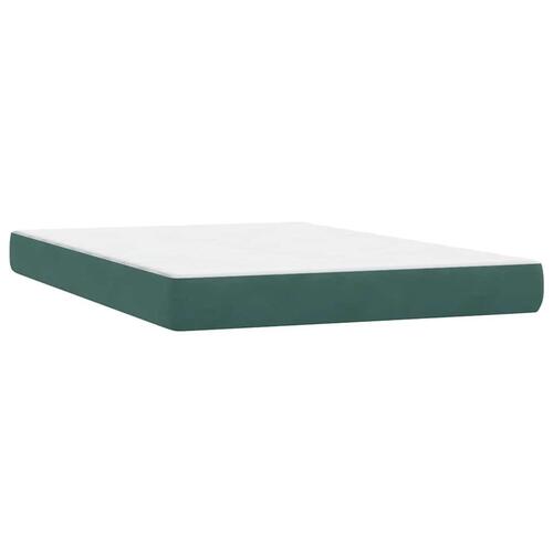 Kontinentalseng med madras 160x210 cm fløjl mørkegrøn