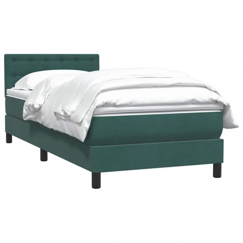 Kontinentalseng med madras 100x210 cm fløjl mørkegrøn