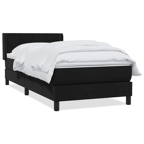 Kontinentalseng med madras 90x210 cm fløjl sort