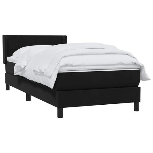 Kontinentalseng med madras 90x210 cm fløjl sort