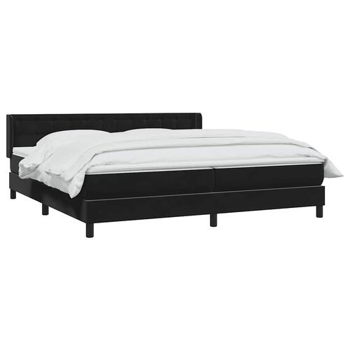 Kontinentalseng med madras 200x210 cm fløjl sort