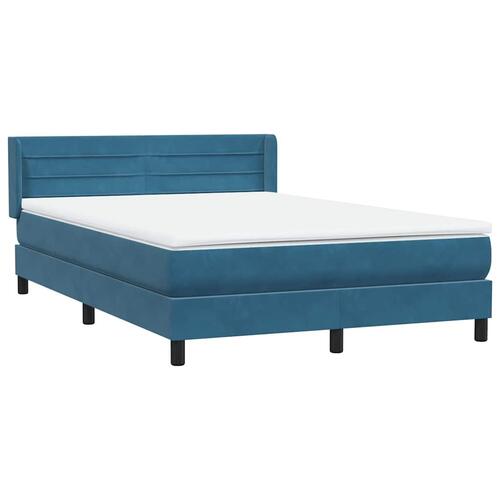 Kontinentalseng med madras 160x210 cm fløjl mørkeblå