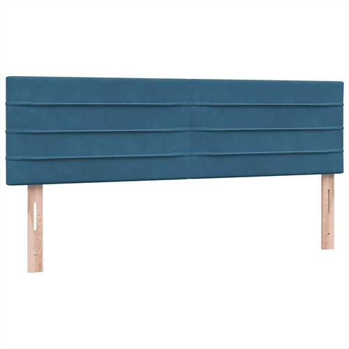 Kontinentalseng med madras 160x210 cm fløjl mørkeblå