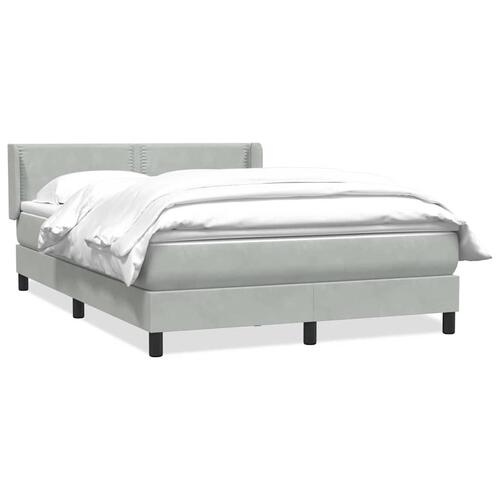 Kontinentalseng med madras 140x210 cm fløjl lysegrå