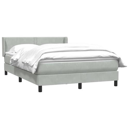 Kontinentalseng med madras 140x210 cm fløjl lysegrå