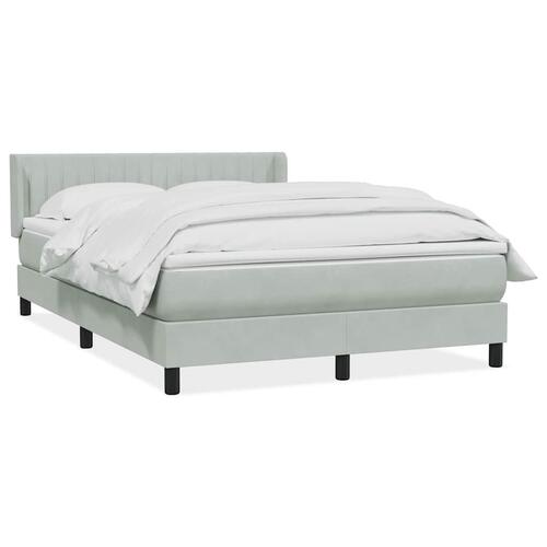 Kontinentalseng med madras 140x210 cm fløjl lysegrå