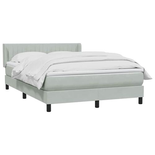 Kontinentalseng med madras 140x210 cm fløjl lysegrå