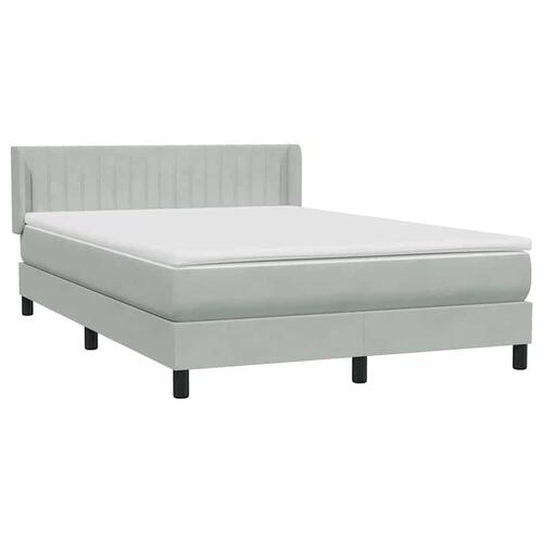 Kontinentalseng med madras 140x210 cm fløjl lysegrå