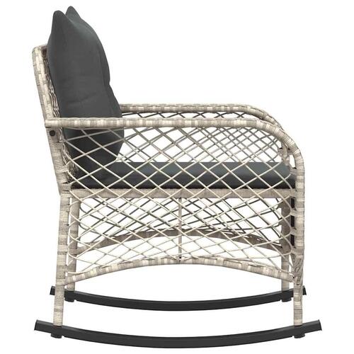 Udendørs gyngestol med hynder polyrattan lysegrå