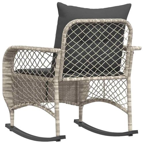 Udendørs gyngestol med hynder polyrattan lysegrå
