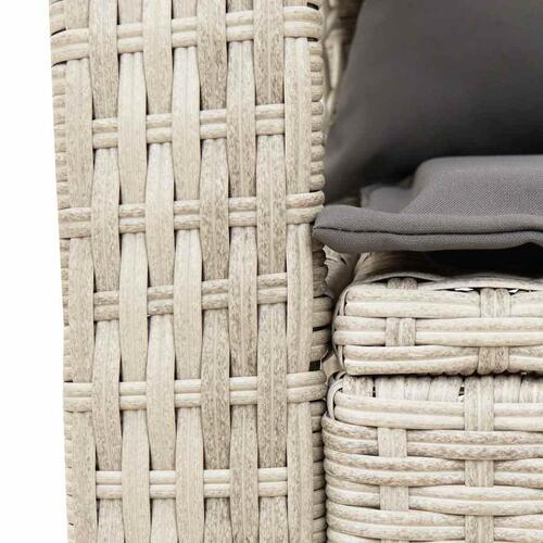 Udendørs gyngestol med hynder polyrattan lysegrå