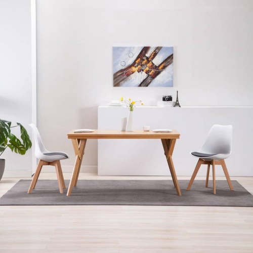 Spisebordsstole 2 stk. kunstlæder hvid og sort