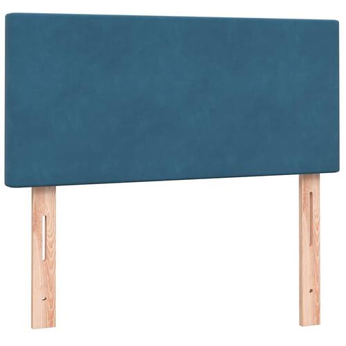Kontinentalseng med madras mørkeblå 80x220 cm fløjl