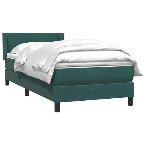 Kontinentalseng med madras mørkegrøn 80x220 cm fløjl