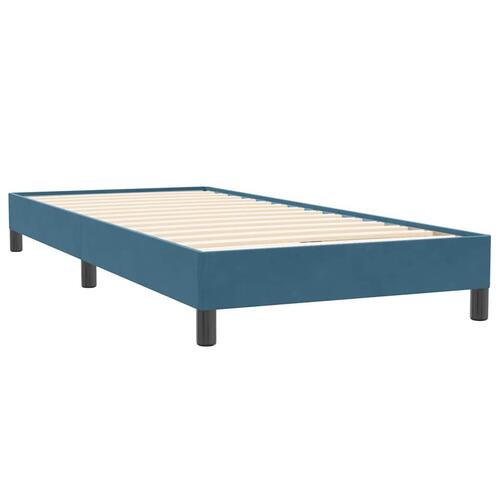 Kontinentalseng med madras mørkeblå 90x220 cm fløjl
