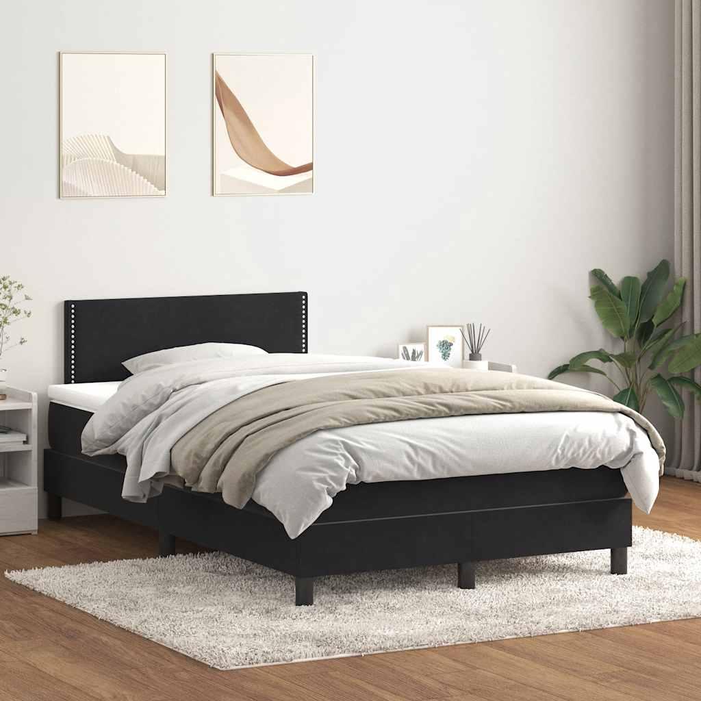 Kontinentalseng med madras 120x210 cm fløjl sort
