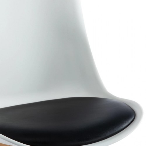 Spisebordsstole 2 stk. kunstlæder hvid og sort