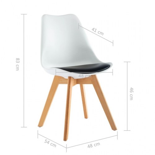 Spisebordsstole 2 stk. kunstlæder hvid og sort