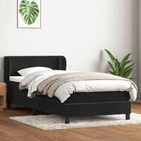 Kontinentalseng med madras 90x210 cm fløjl sort