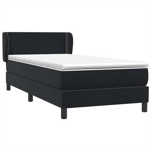 Kontinentalseng med madras 90x210 cm fløjl sort