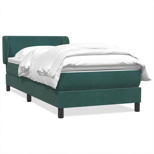 Kontinentalseng med madras 100x210 cm fløjl mørkegrøn