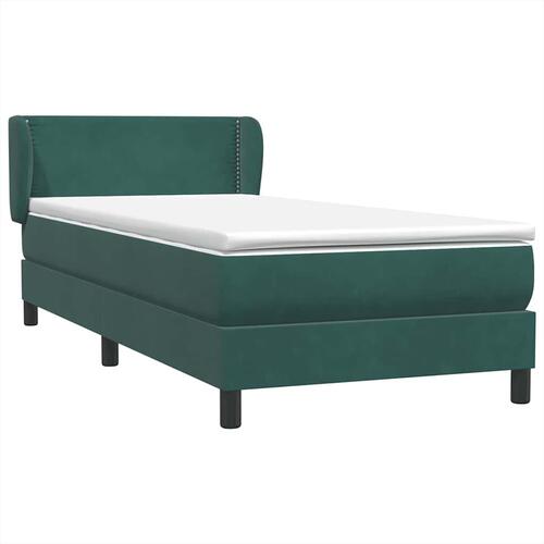 Kontinentalseng med madras 100x210 cm fløjl mørkegrøn