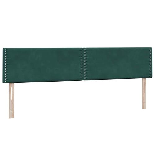 Kontinentalseng med madrasser 200x210 cm fløjl mørkegrøn