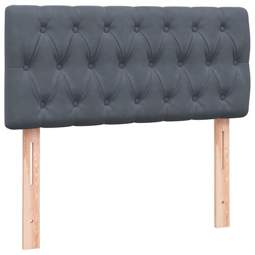 Kontinentalseng med madras mørkegrå 80x210 cm fløjl