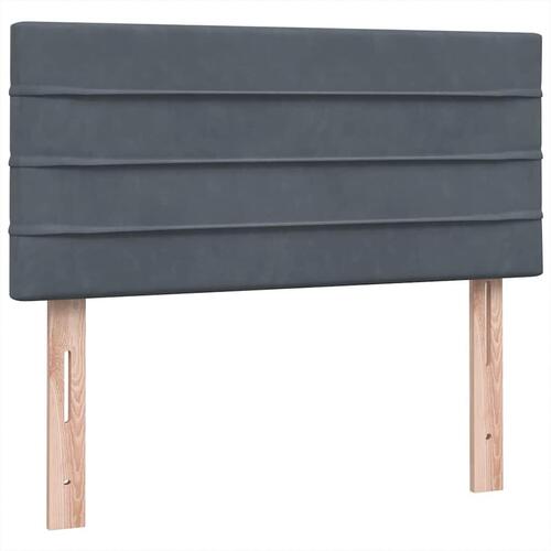 Kontinentalseng med madras mørkegrå 80x220 cm fløjl