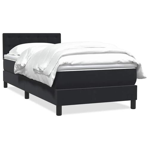 Kontinentalseng med madras 90x210 cm fløjl sort