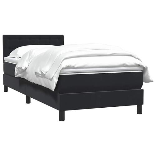 Kontinentalseng med madras 90x210 cm fløjl sort