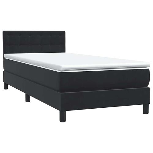 Kontinentalseng med madras 90x210 cm fløjl sort