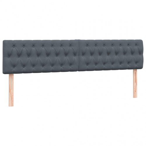 Kontinentalseng med madras 200x210 cm fløjl mørkegrå