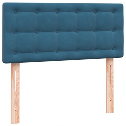 Kontinentalseng med madras mørkeblå 90x220 cm fløjl