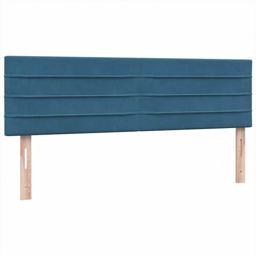 Kontinentalseng med madras 140x220 cm fløjl mørkeblå