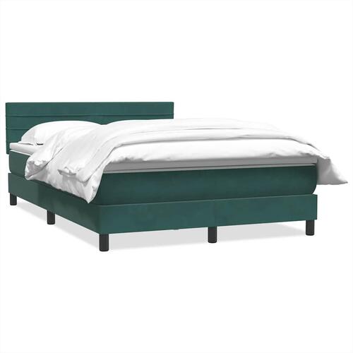 Kontinentalseng med madras 140x210 cm fløjl mørkegrøn