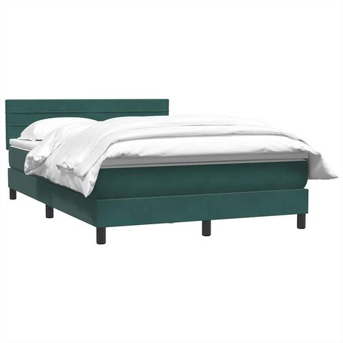 Kontinentalseng med madras 140x210 cm fløjl mørkegrøn