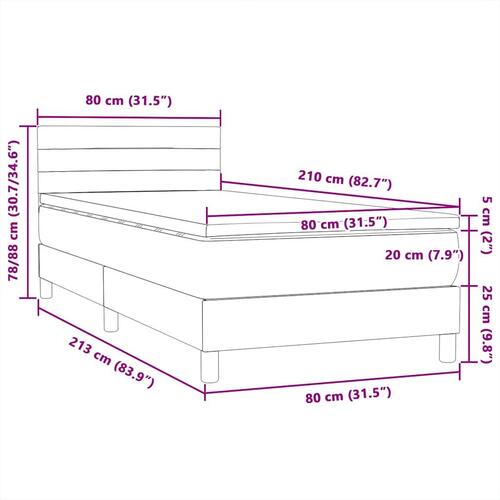 Kontinentalseng med madras lyserød 80x210 cm fløjl