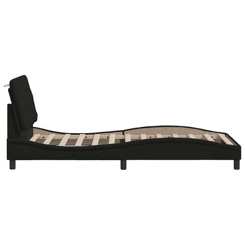 Sengeramme med LED uden madras 80x200 cm stof sort