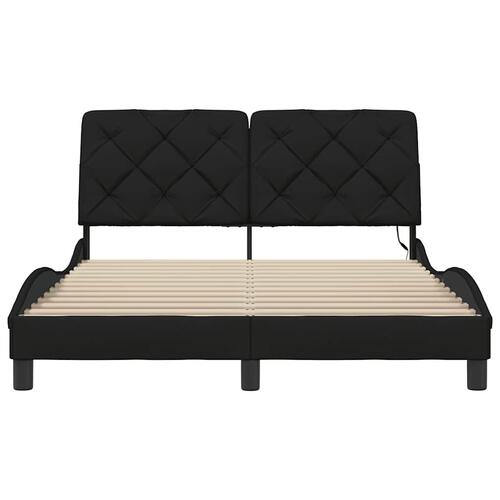 Sengeramme med LED uden madras 140x200 cm stof sort